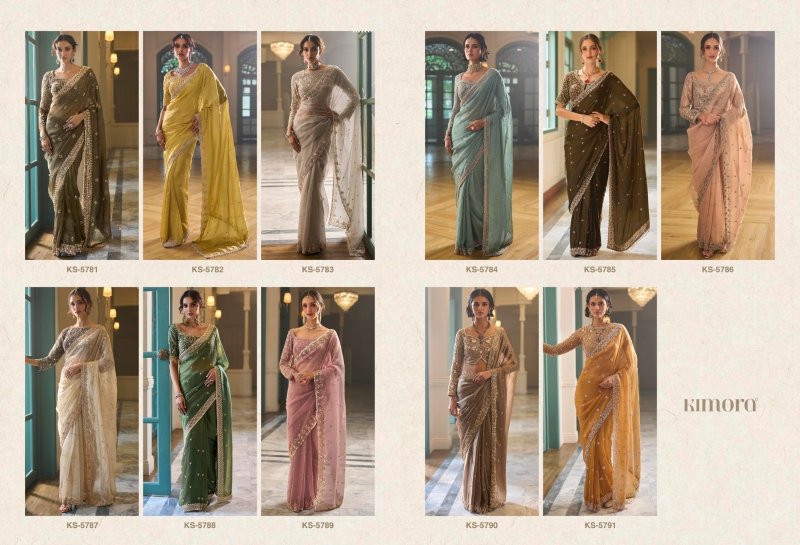 Iconic Vol 5 By Kimora Fancy Fabric Designer Beads Work Saree